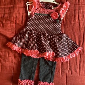 12 month , girls  short sleeve with matching long pants